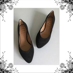 {Jack Rogers} Black Suede Caroline Flats